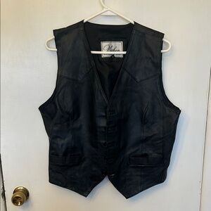 Vichen of USA Men’s Leather Vest Black Size Medium Vintage